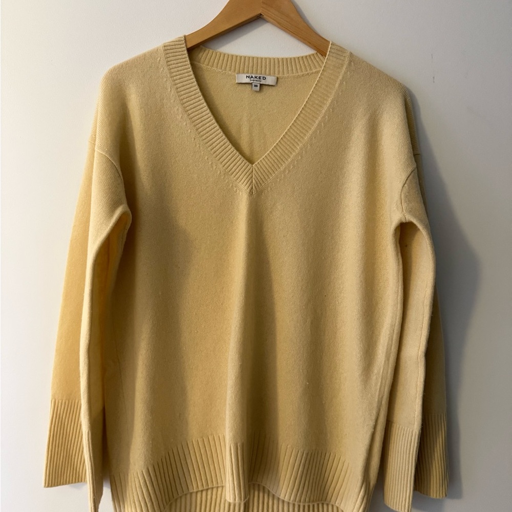 NakedCashmere V-Neck Cashmere Sweater in Chiffon XS